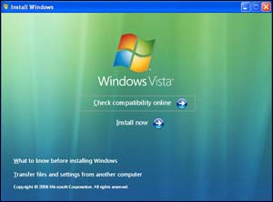 C Windows XP �� Windows Vista